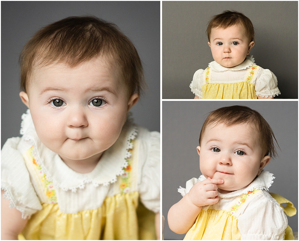 classic school portrait of baby collage of 3 photos