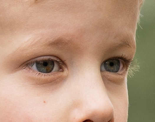closeup of boy's eyes