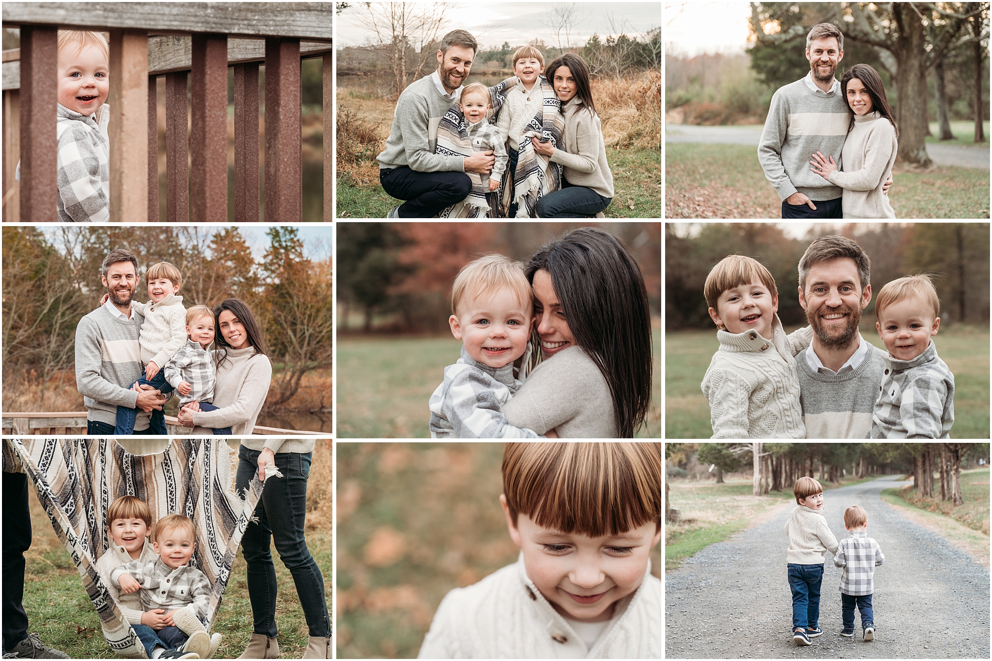 portfolio collage of family fall photos