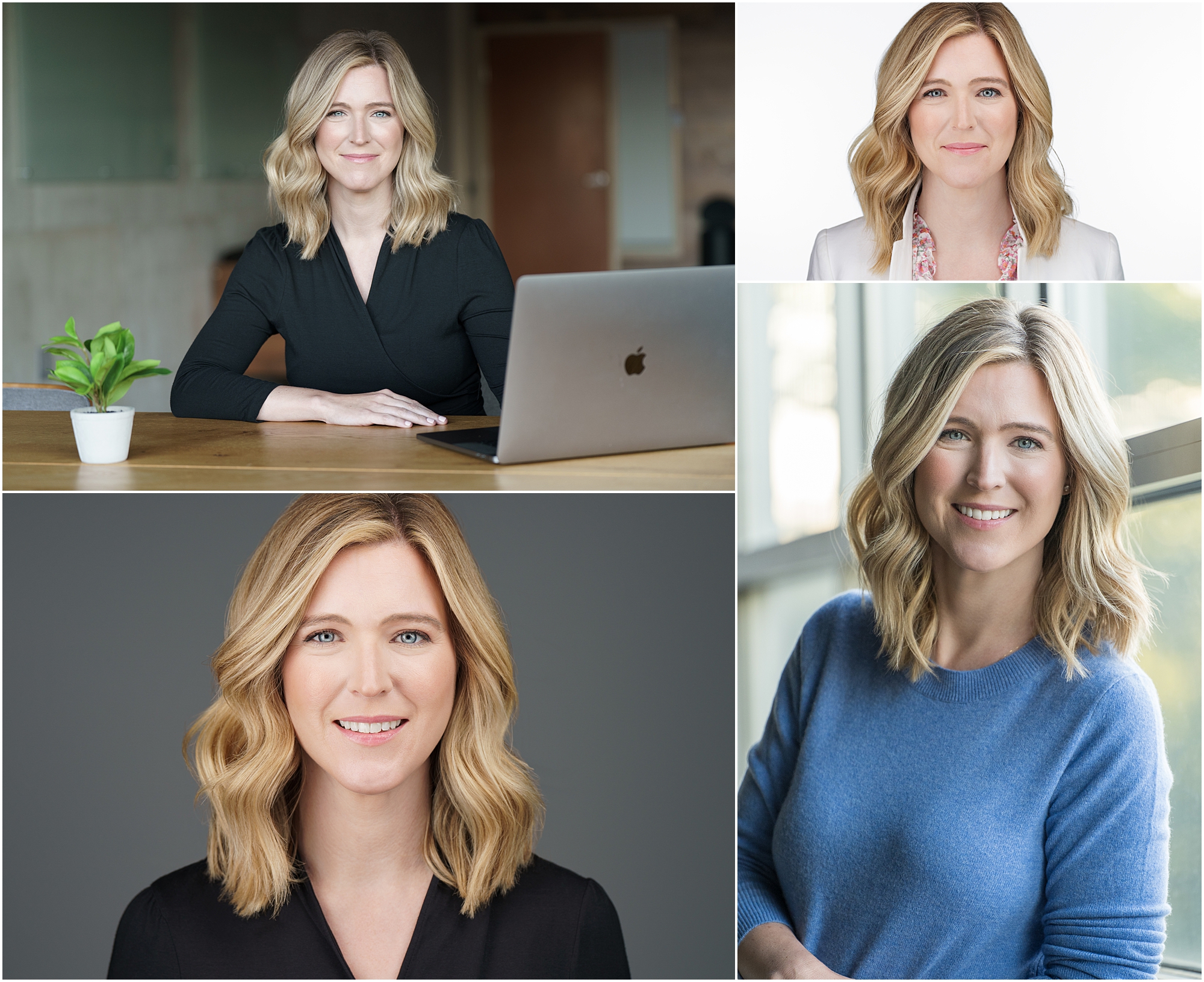 collage of headshot and branding shots of woman to describe experience and pricing
