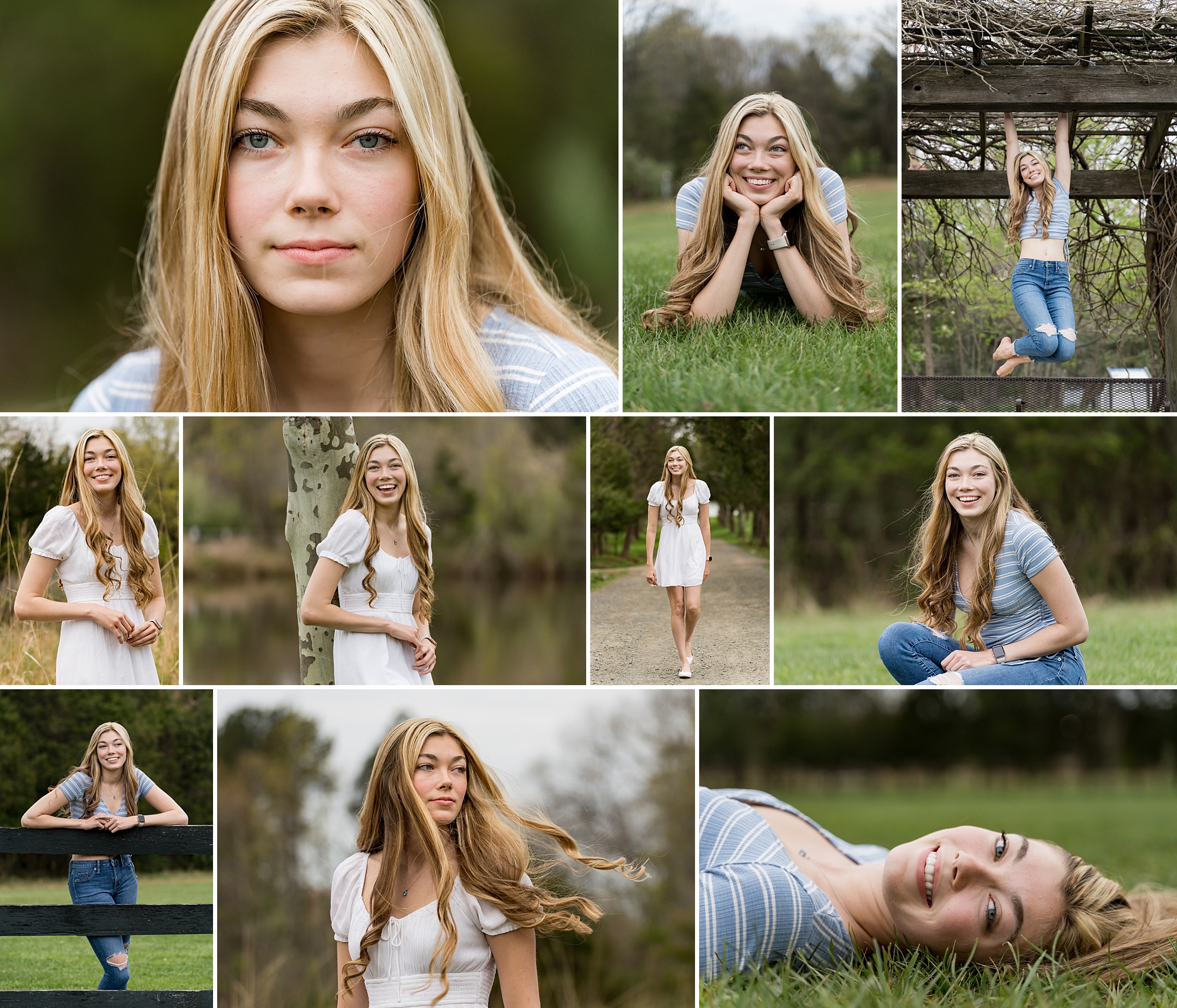 collage of senior girl photos